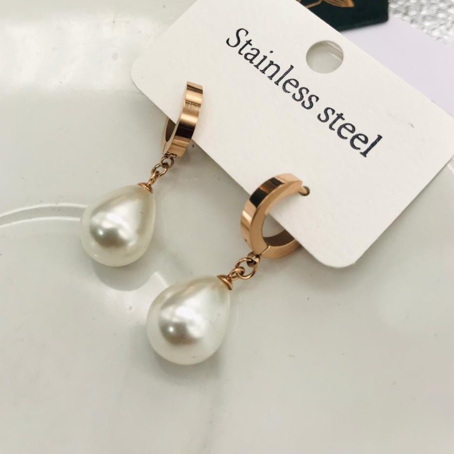 Halo with Pearl Drop Earrings - Zenee.in-Earrings