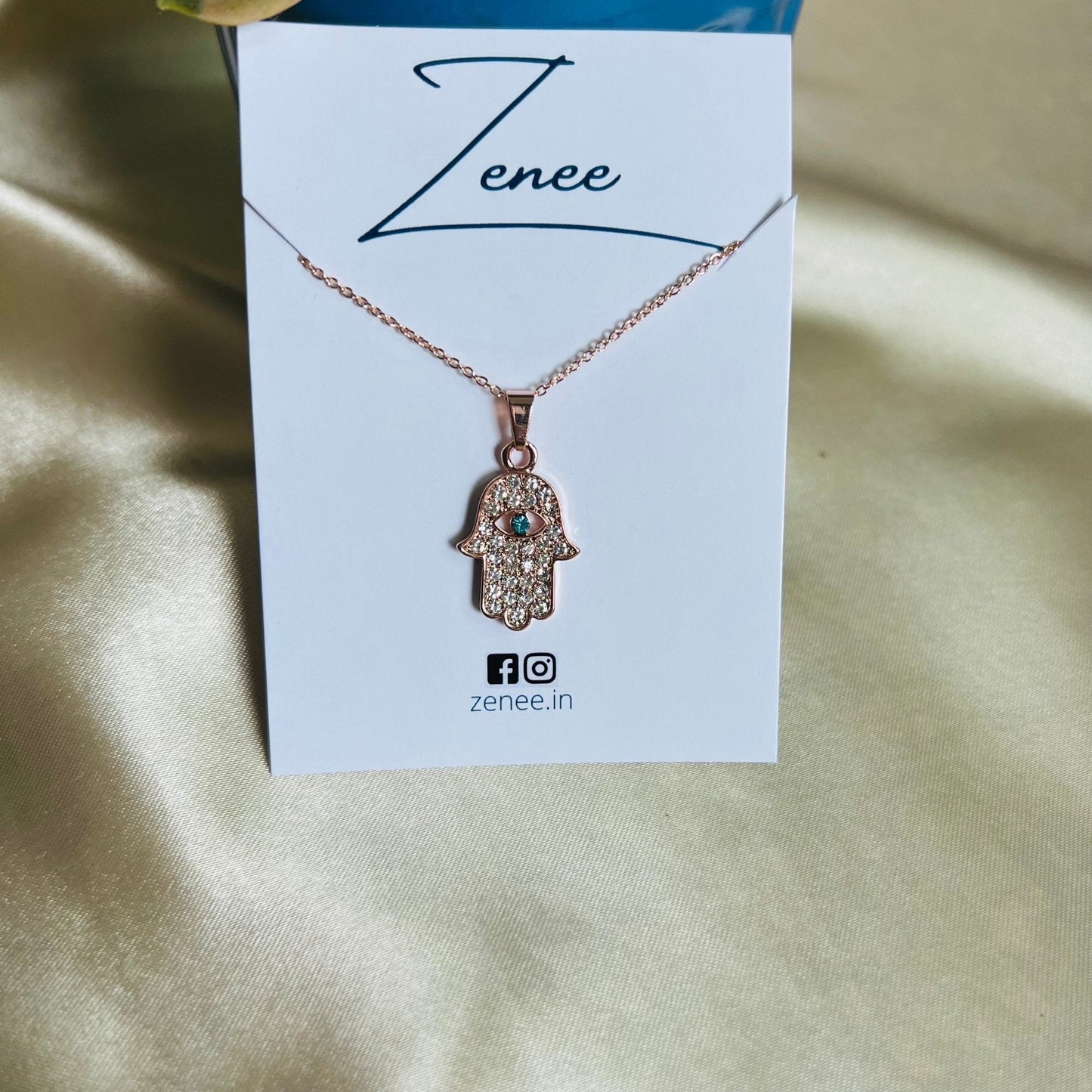 Hamsa Pendant Necklace - Zenee.in-Necklaces