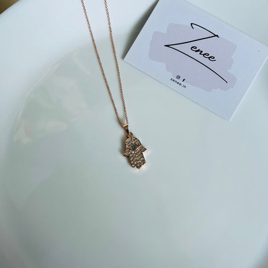 Hamsa Pendant Necklace - Zenee.in-Necklaces