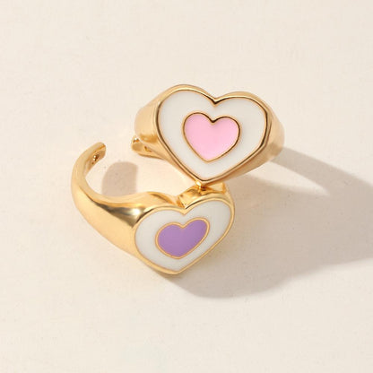 Lavender Oil Drop Heart Ring - Zenee.in-Rings