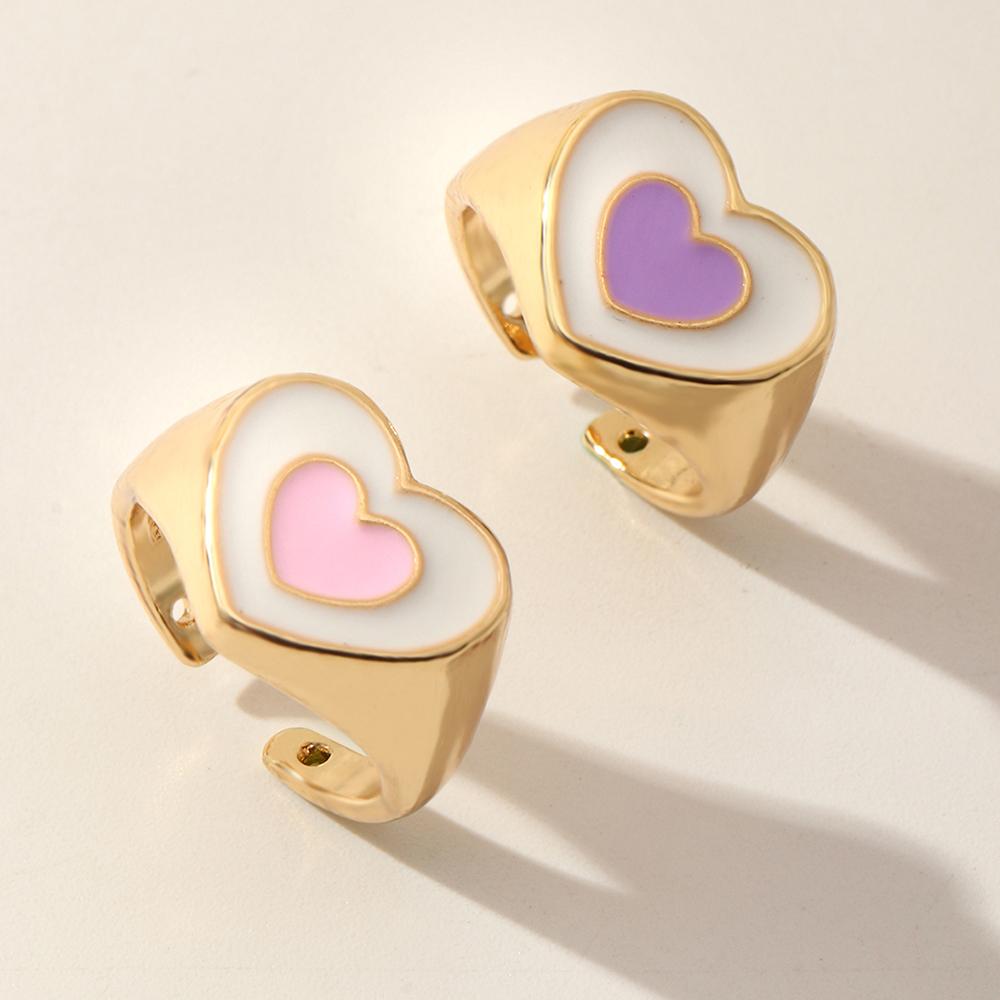 Lavender Oil Drop Heart Ring - Zenee.in-Rings