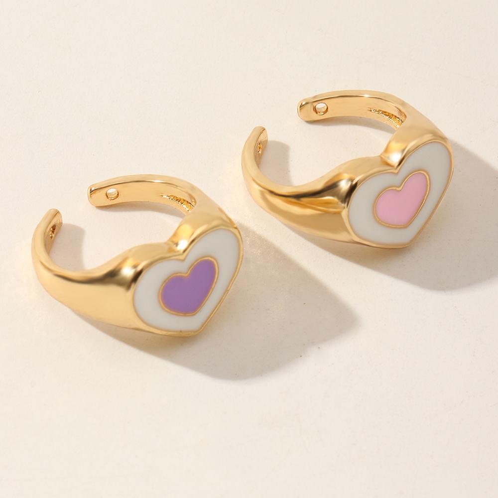 Lavender Oil Drop Heart Ring - Zenee.in-Rings