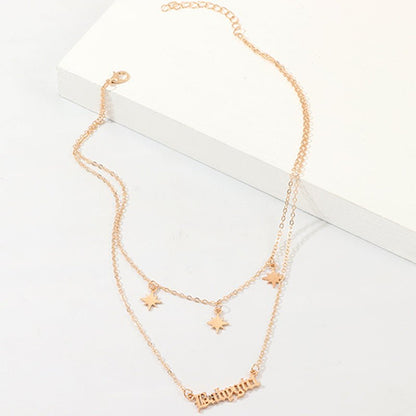 Letter Babygirl Gold Plated Necklace - Zenee.in-Necklaces