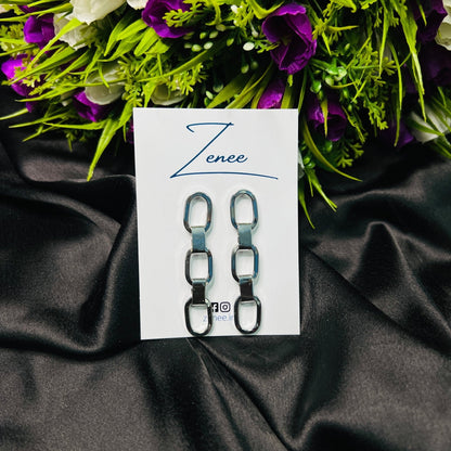 Long Loop Styled Linked Earrings - Zenee.in-Earrings