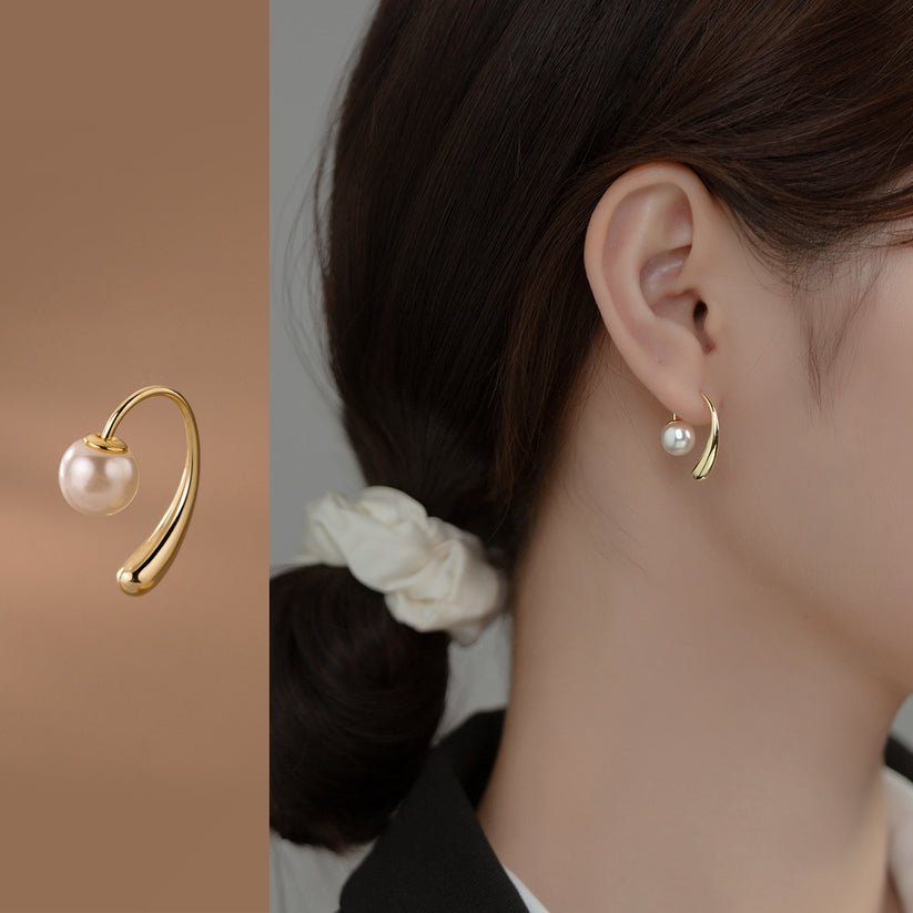 Lya Pearl Hoops - Zenee.in-Earrings