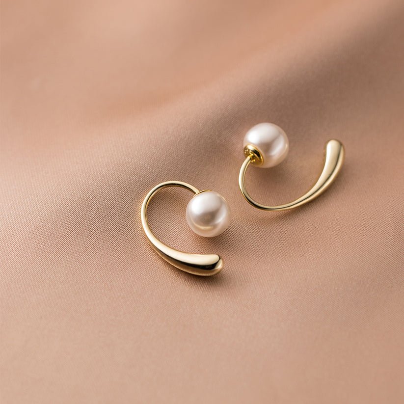 Lya Pearl Hoops - Zenee.in-Earrings