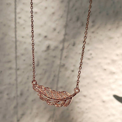 Metal Leaf Pendant Necklace - Zenee.in-Necklaces