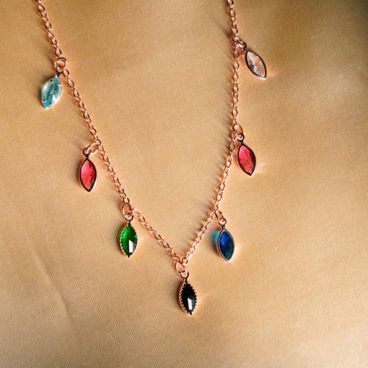 Multi Color Stones Necklace - Zenee-Necklaces