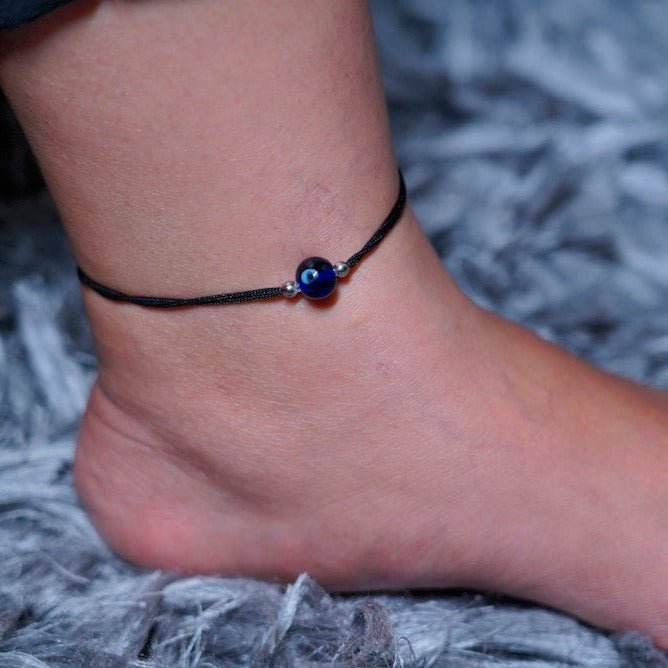 Nyra Black Anklet Cum Bracelet - Zenee-Bracelets