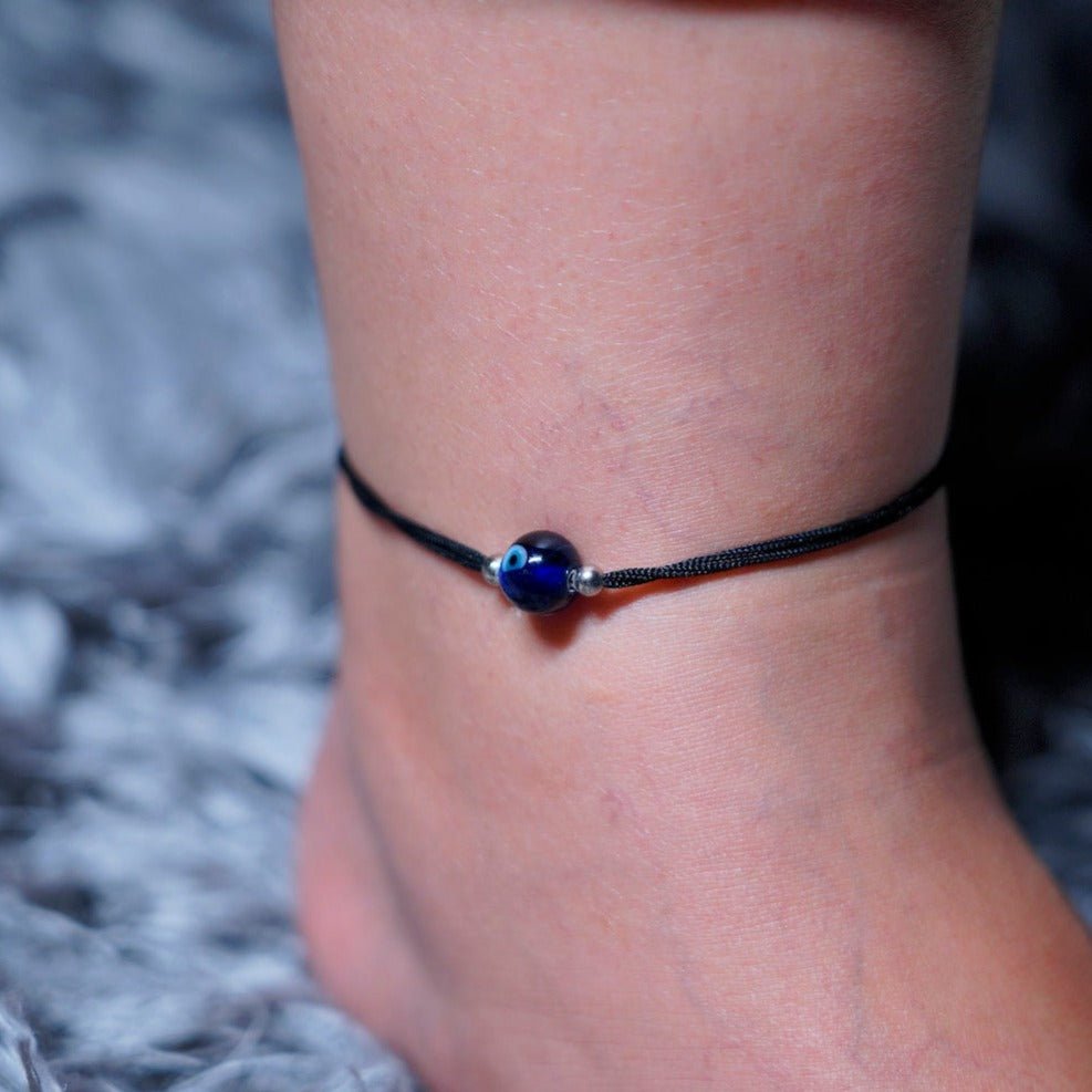 Nyra Black Anklet Cum Bracelet - Zenee-Bracelets