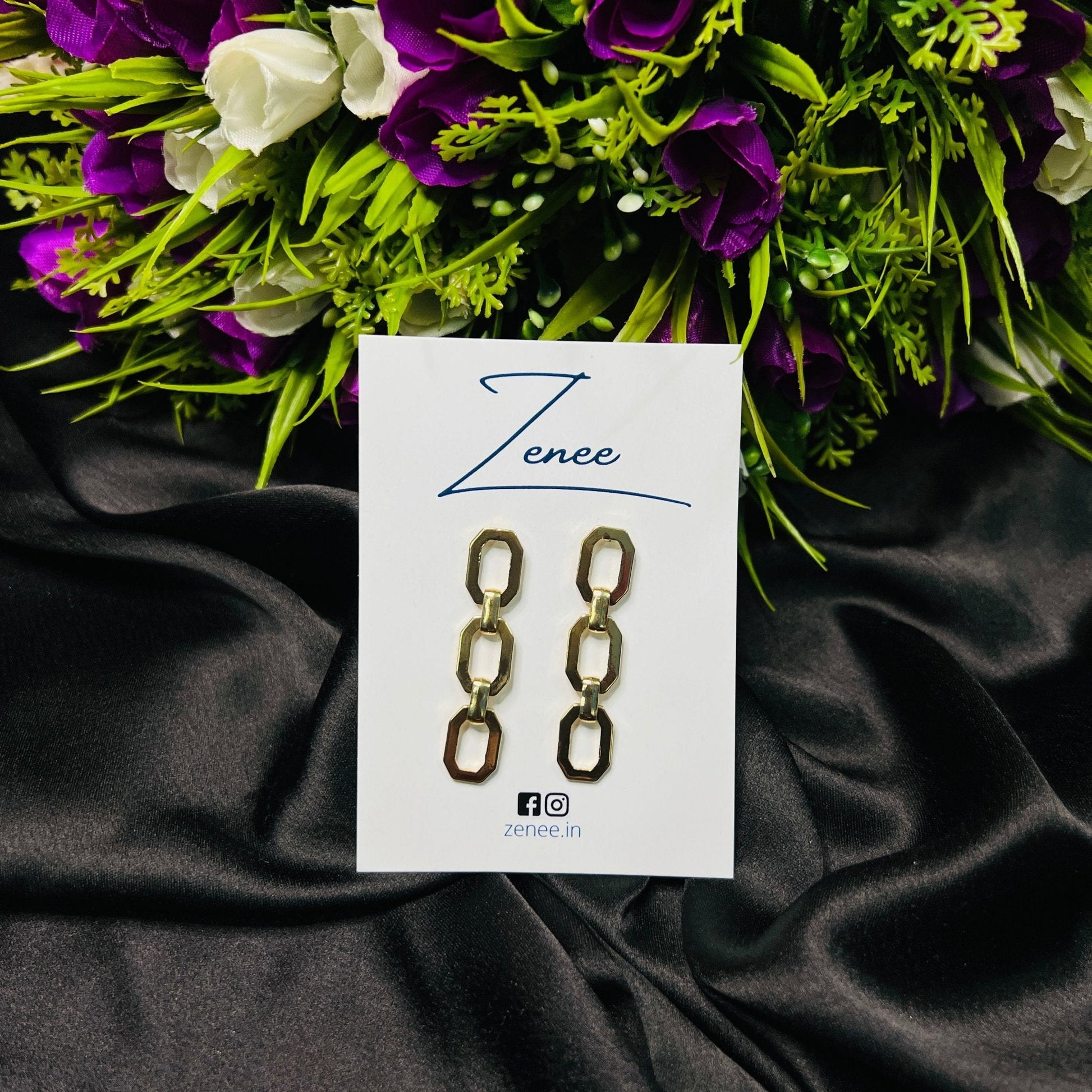 Octagon Link Earrings - Zenee.in-Earrings