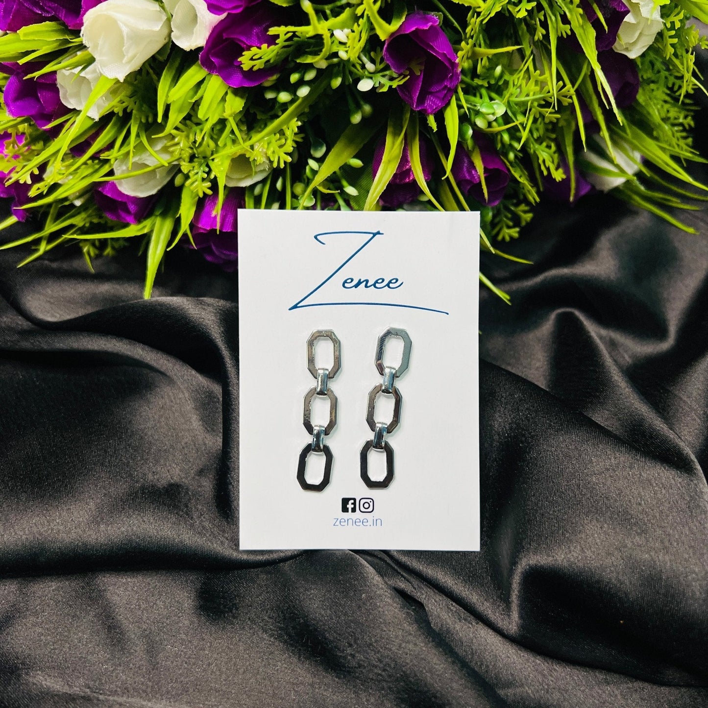 Octagon Link Earrings - Zenee.in-Earrings