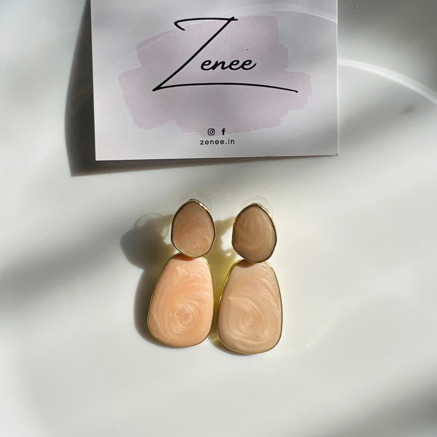 Peach Acrylic Acetate Drop Earrings - Zenee.in-Earrings