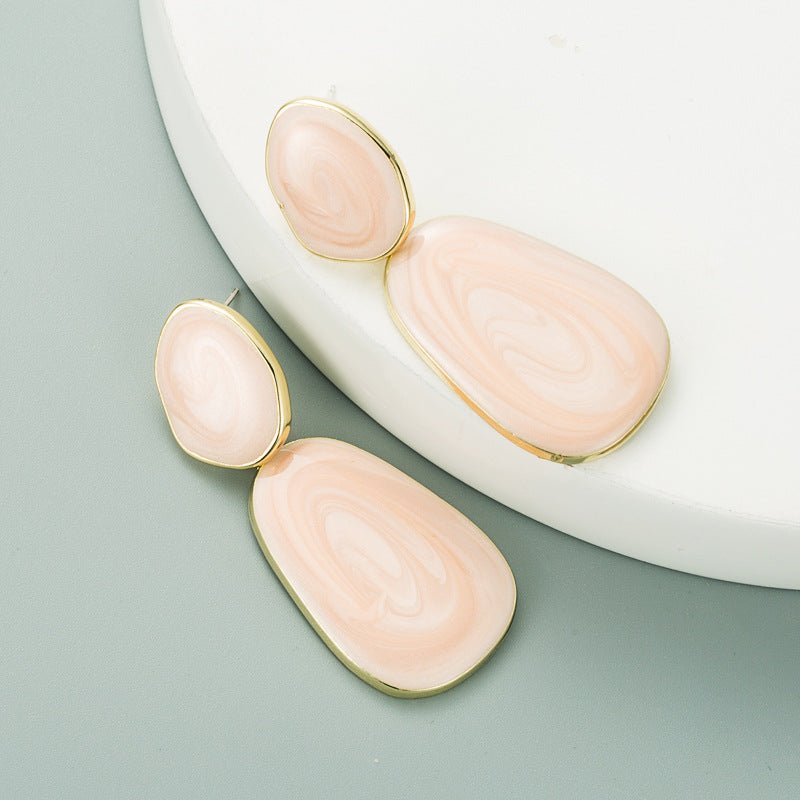 Peach Acrylic Acetate Drop Earrings - Zenee.in-Earrings