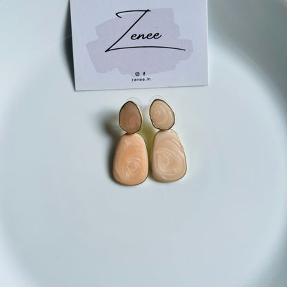 Peach Acrylic Acetate Drop Earrings - Zenee.in-Earrings