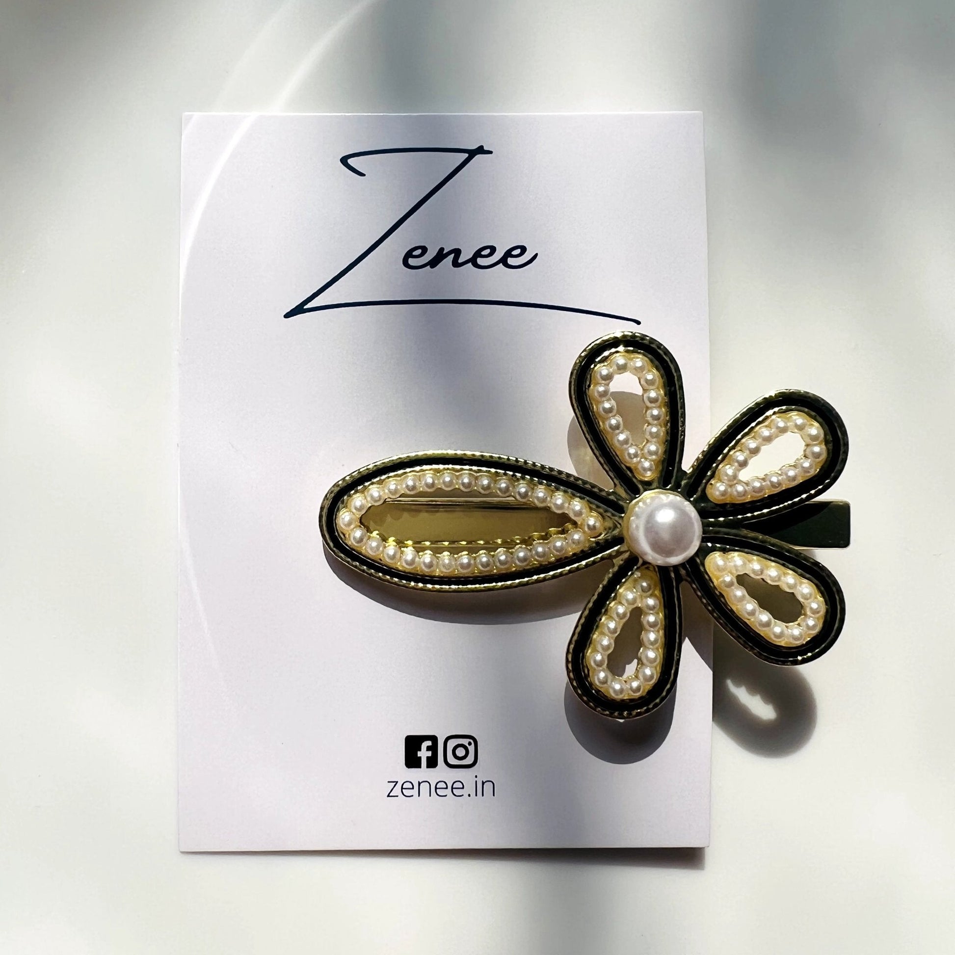 Pearl Flower Hair Clip - Zenee.in-Hair Accessories