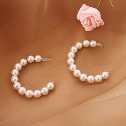 Pearl Hoop Earrings - Zenee.in-Earrings