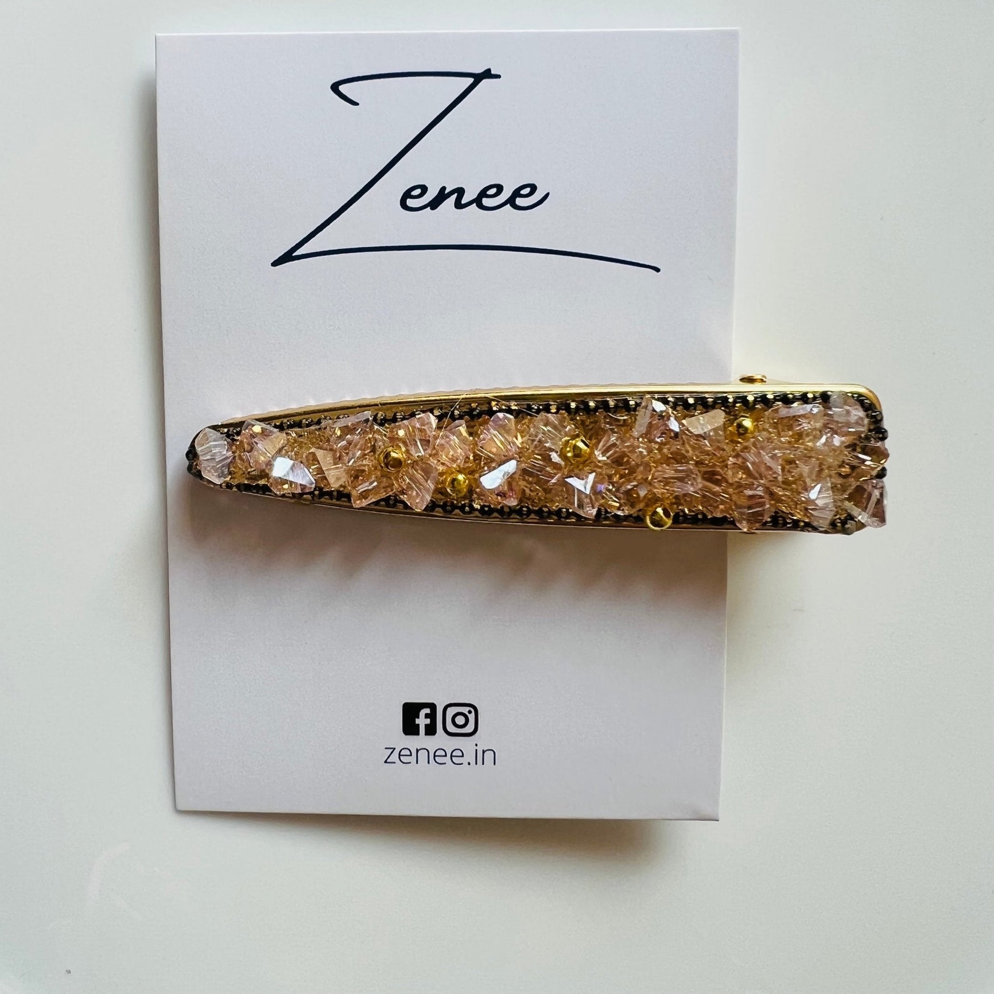 Pink Druzy Hair Clip - Zenee.in-Hair Accessories