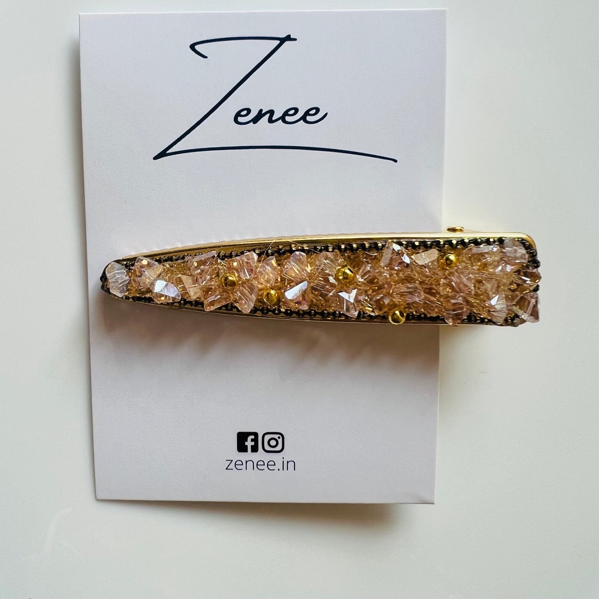 Pink Druzy Hair Clip - Zenee.in-Hair Accessories