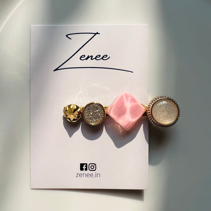 Pink Stone Hair Clip - Zenee.in-Hair Accessories