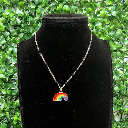 Rainbow with Heart Necklace - Zenee.in-Necklaces