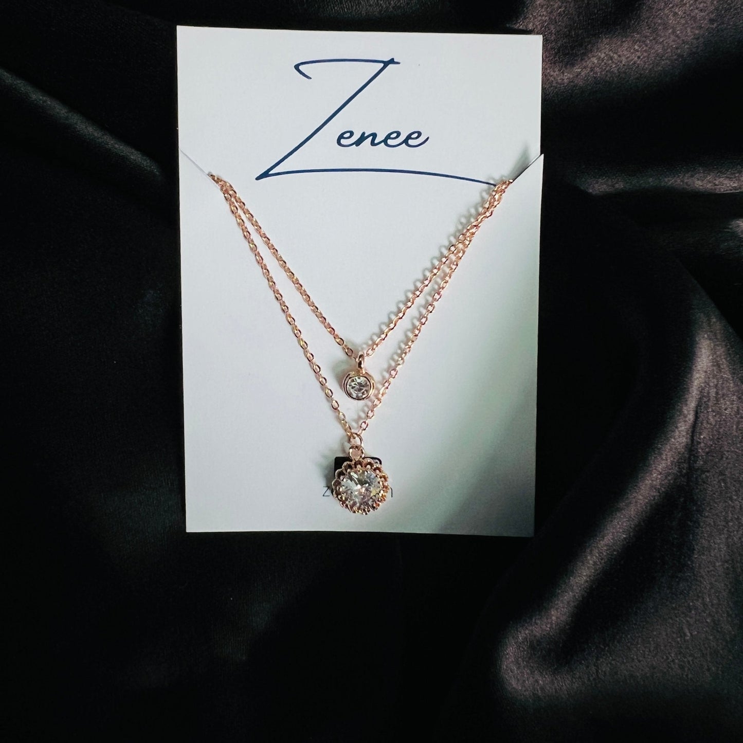 Round Pendant Double Layer Necklace - Zenee.in-Necklaces