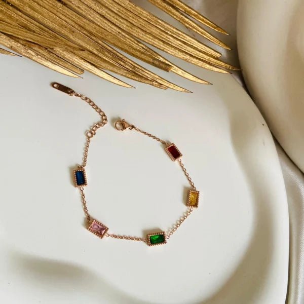 Ruth Multi Color Stone Bracelet - Zenee-Bracelets