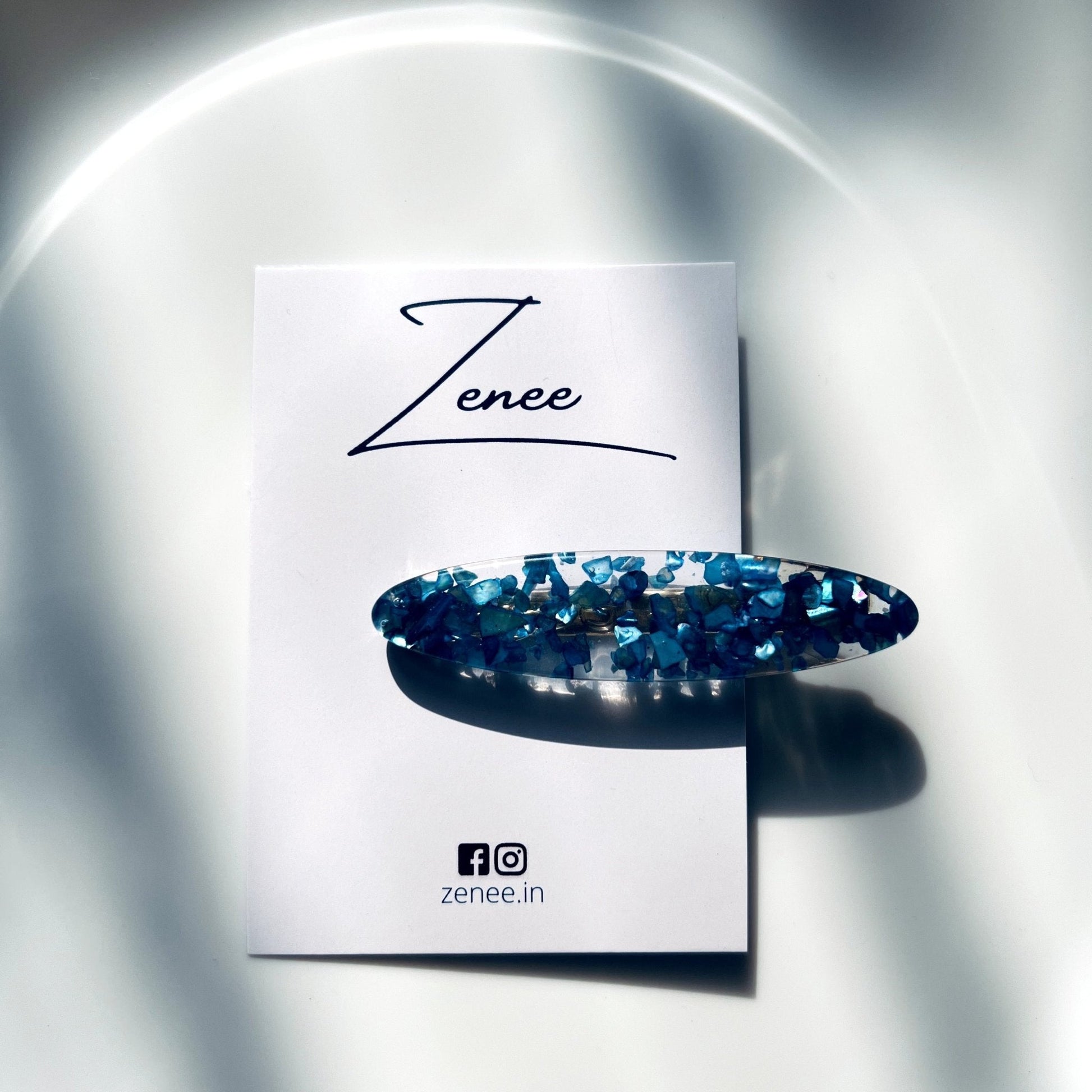 Sea Blue Hair Clip - Zenee.in-Hair Accessories