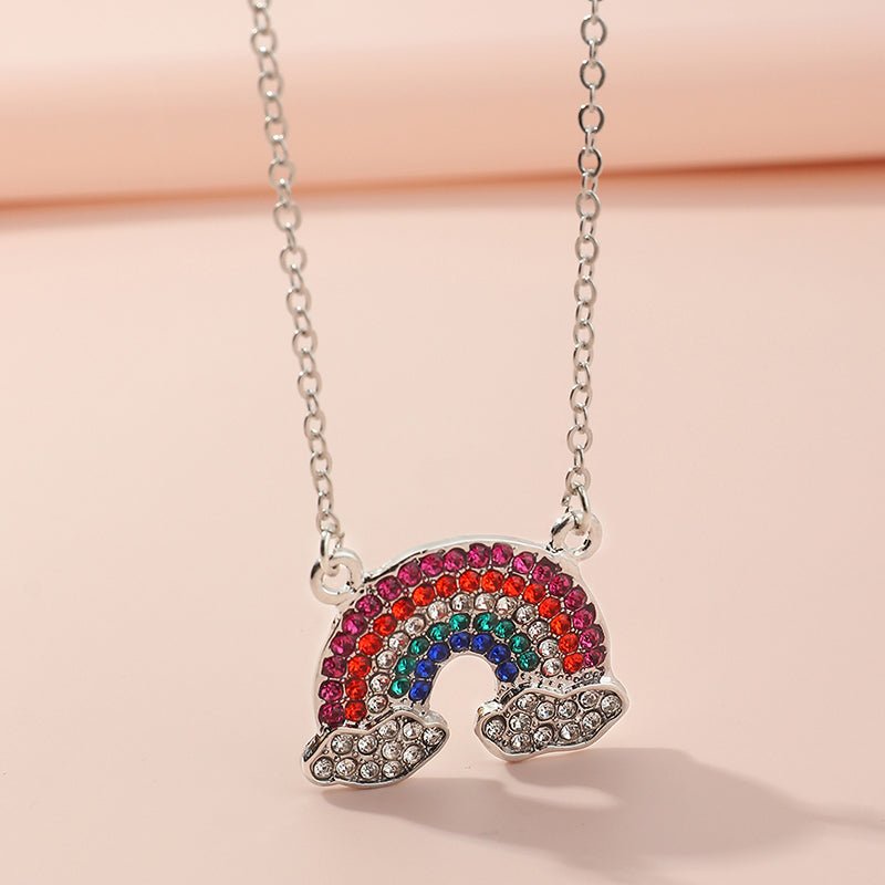 Silver Rainbow Necklace - Zenee.in-Necklaces