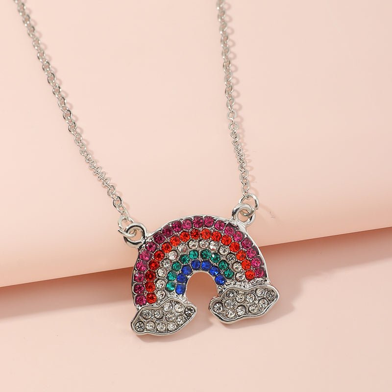 Silver Rainbow Necklace - Zenee.in-Necklaces