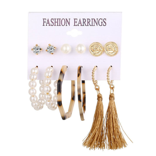 Simple Hoop & Pearl Earrings Set - Zenee.in-Earrings