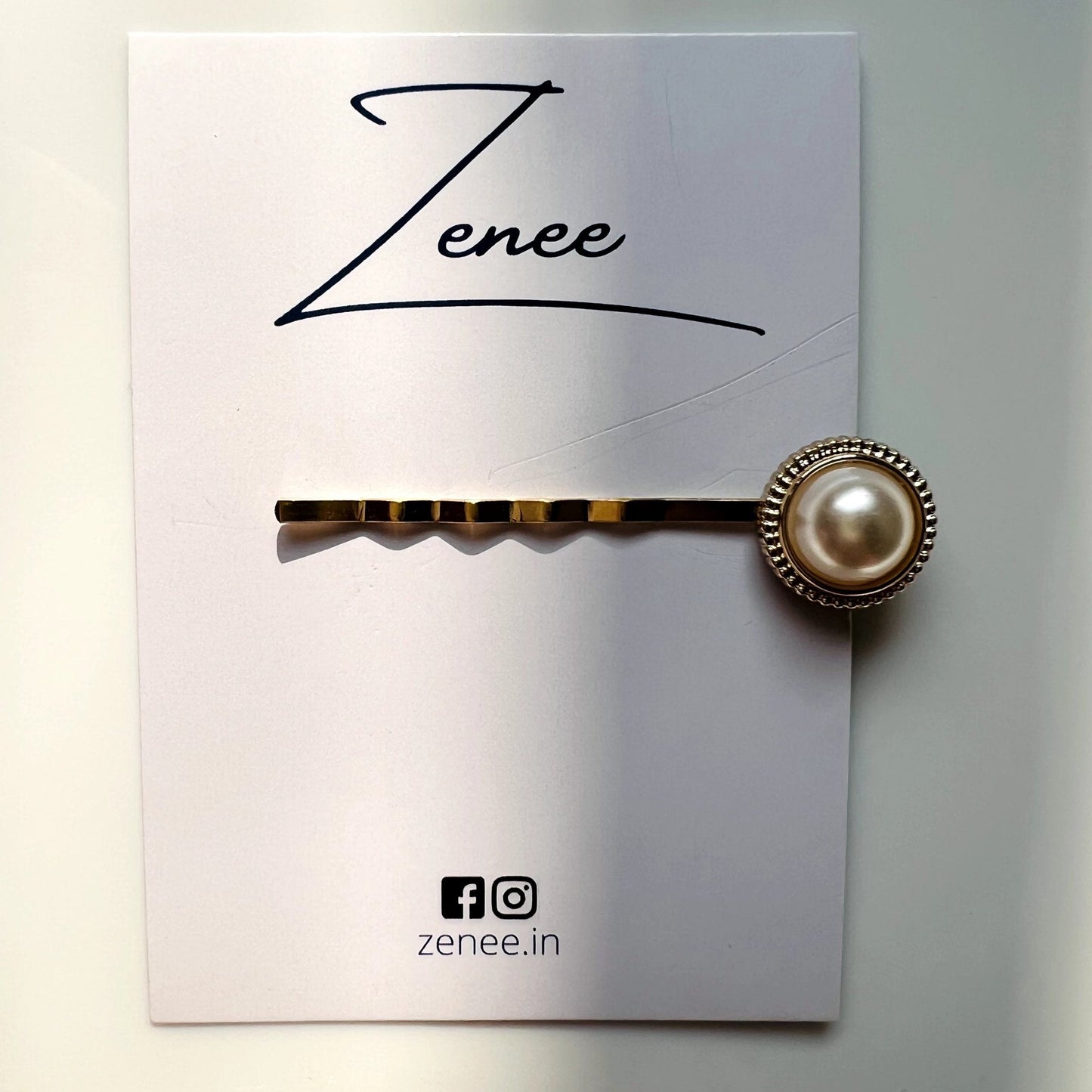 Single White Pearl Hair Clip - Zenee.in-Hair Accessories