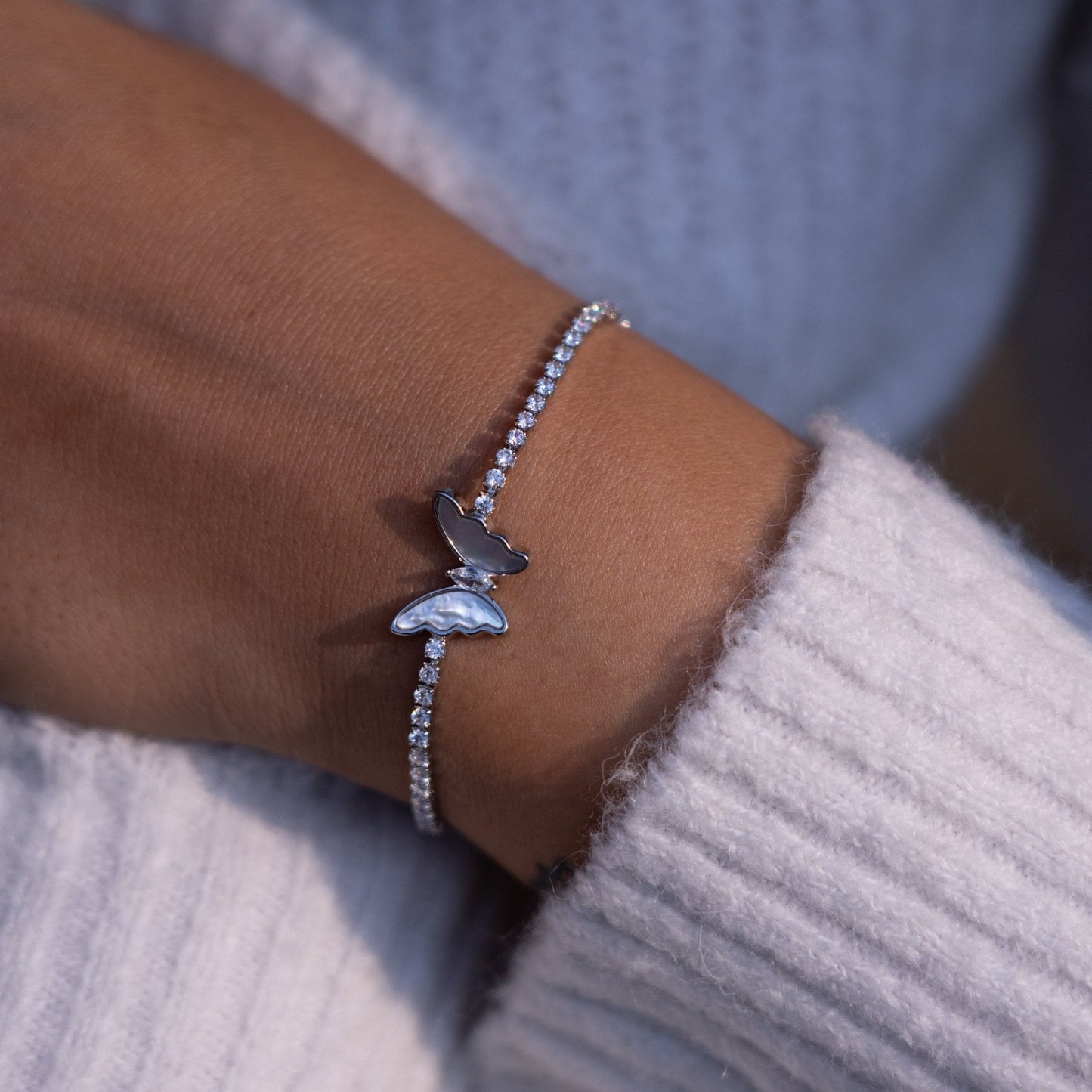 Sliver Butterfly Bracelet - Zenee.in-Bracelets