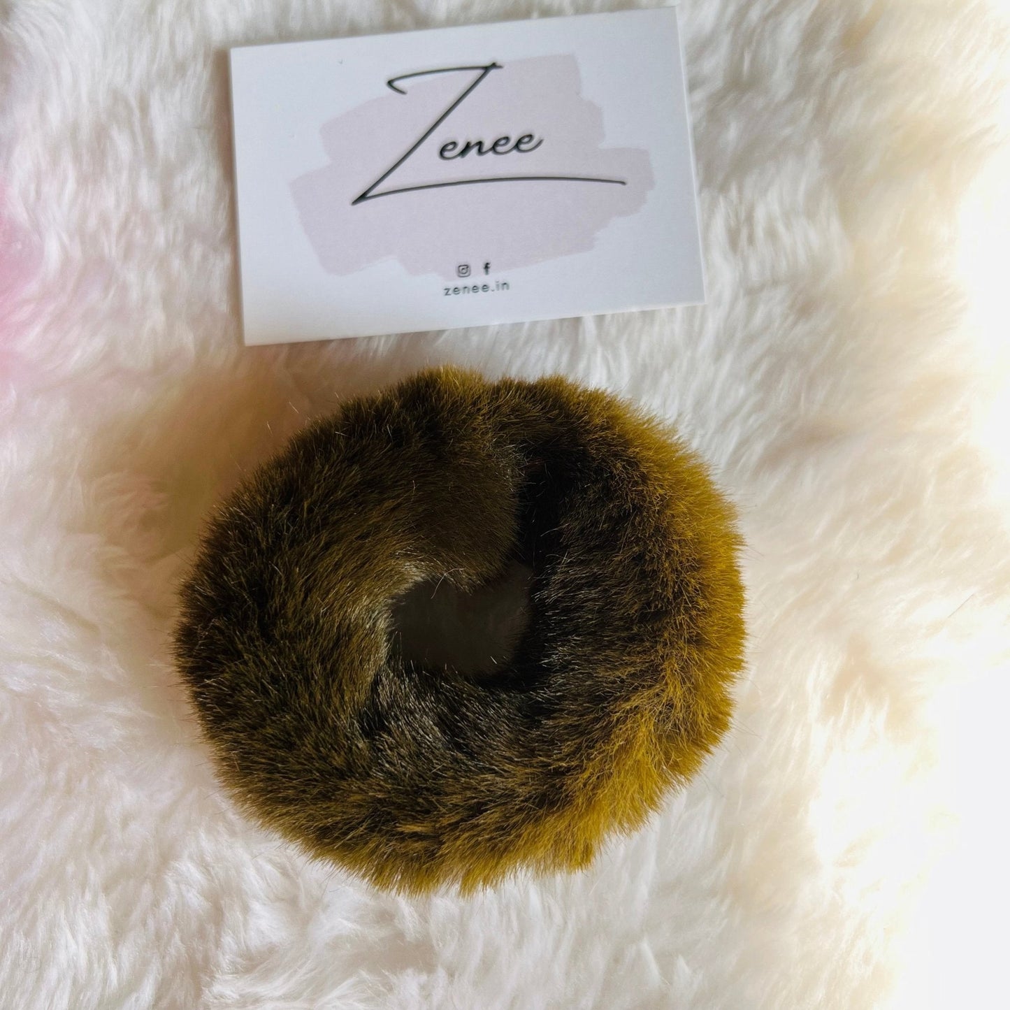 Soft Faux Fur Hair Scrunchies - Zenee.in-Hair Accessories