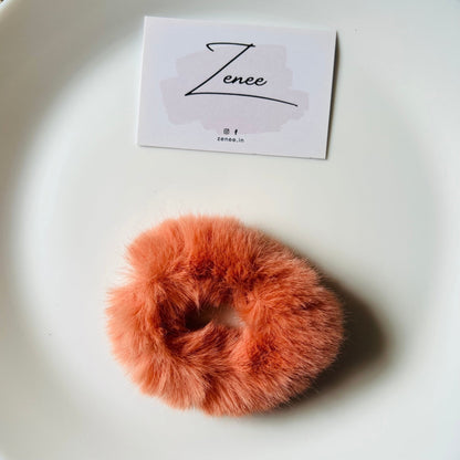 Soft Faux Fur Hair Scrunchies - Zenee.in-Hair Accessories