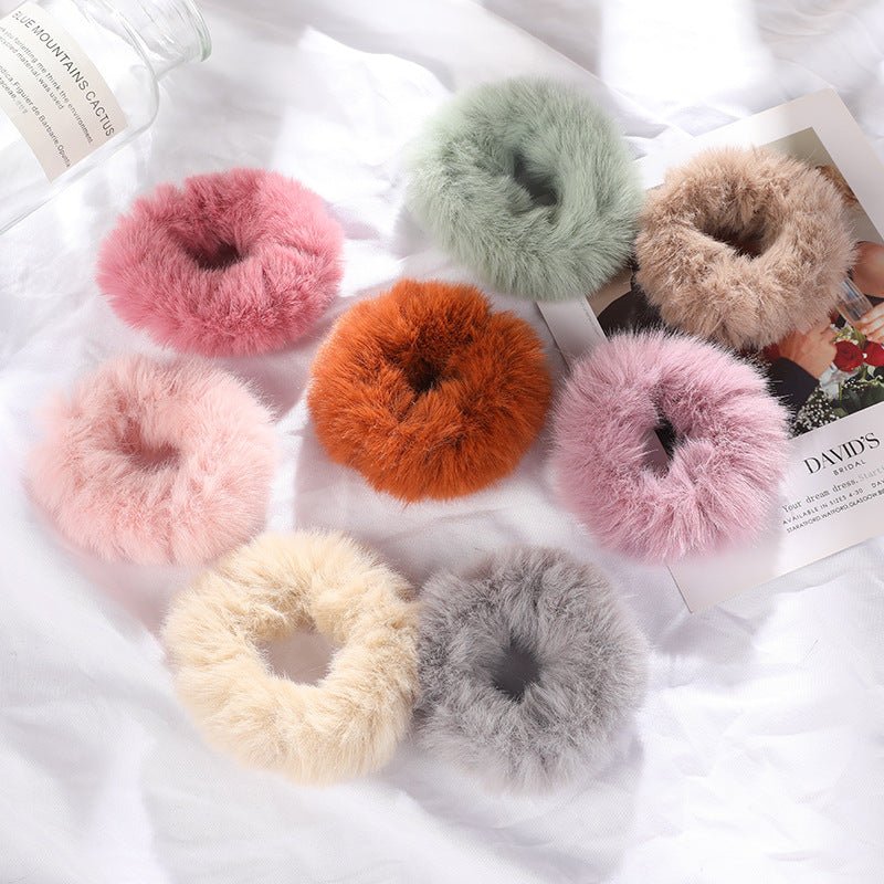 Soft Faux Fur Hair Scrunchies - Zenee.in-Hair Accessories