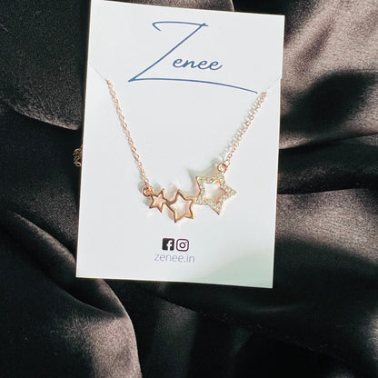 Triple Stars Pendant Necklace - Zenee.in-Necklaces