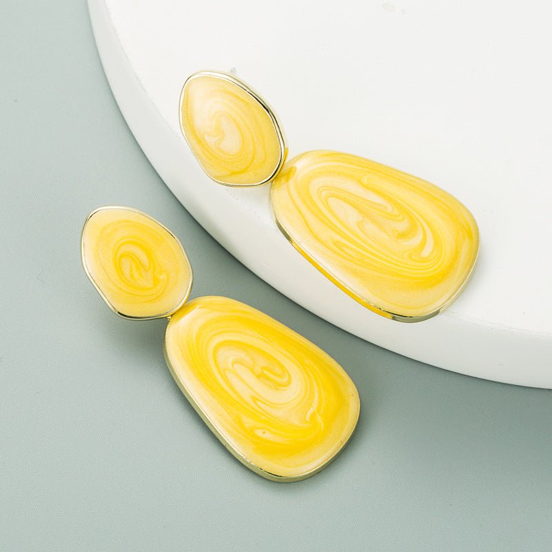 Yellow Acrylic Acetate Drop Earrings - Zenee.in-Earrings